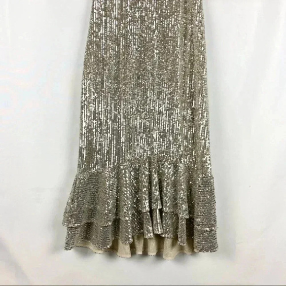 Sachin & Babi Odelle Sequin Midi Dress Cocktail Formal Party Gold Size 10 - Picture 9 of 10